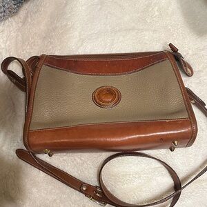Dooney & Bourke Tan and Brown Pebbled Leather Crossbody